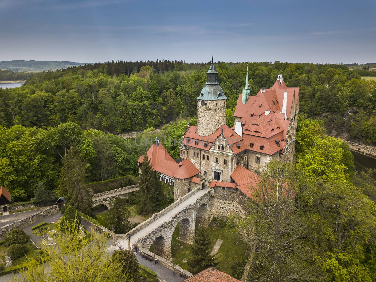Czocha castle in spring, Lower Silesia, Poland
