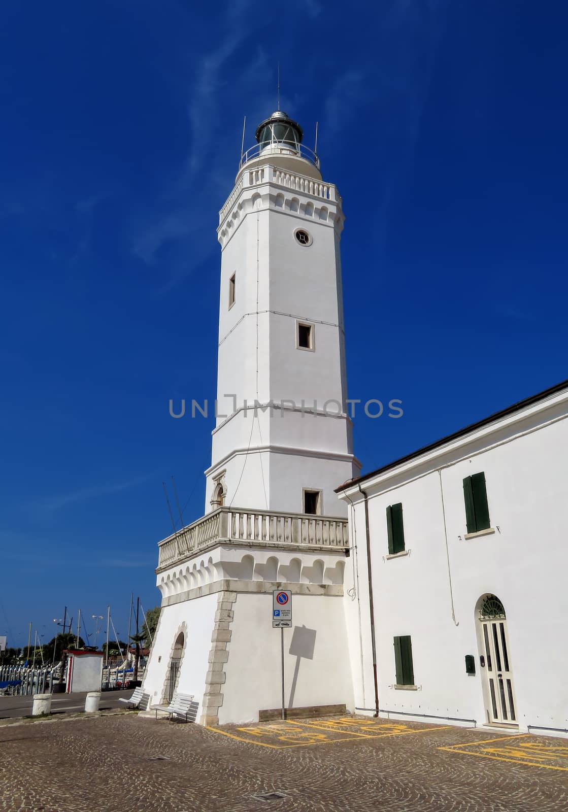 Ancient eighteenth century lighthouse in Rimini, Italy