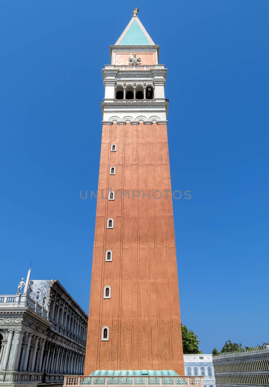 Miniature of St Mark's Campanile in Venice in the theme park "Italy in miniature" (Italia in miniature).