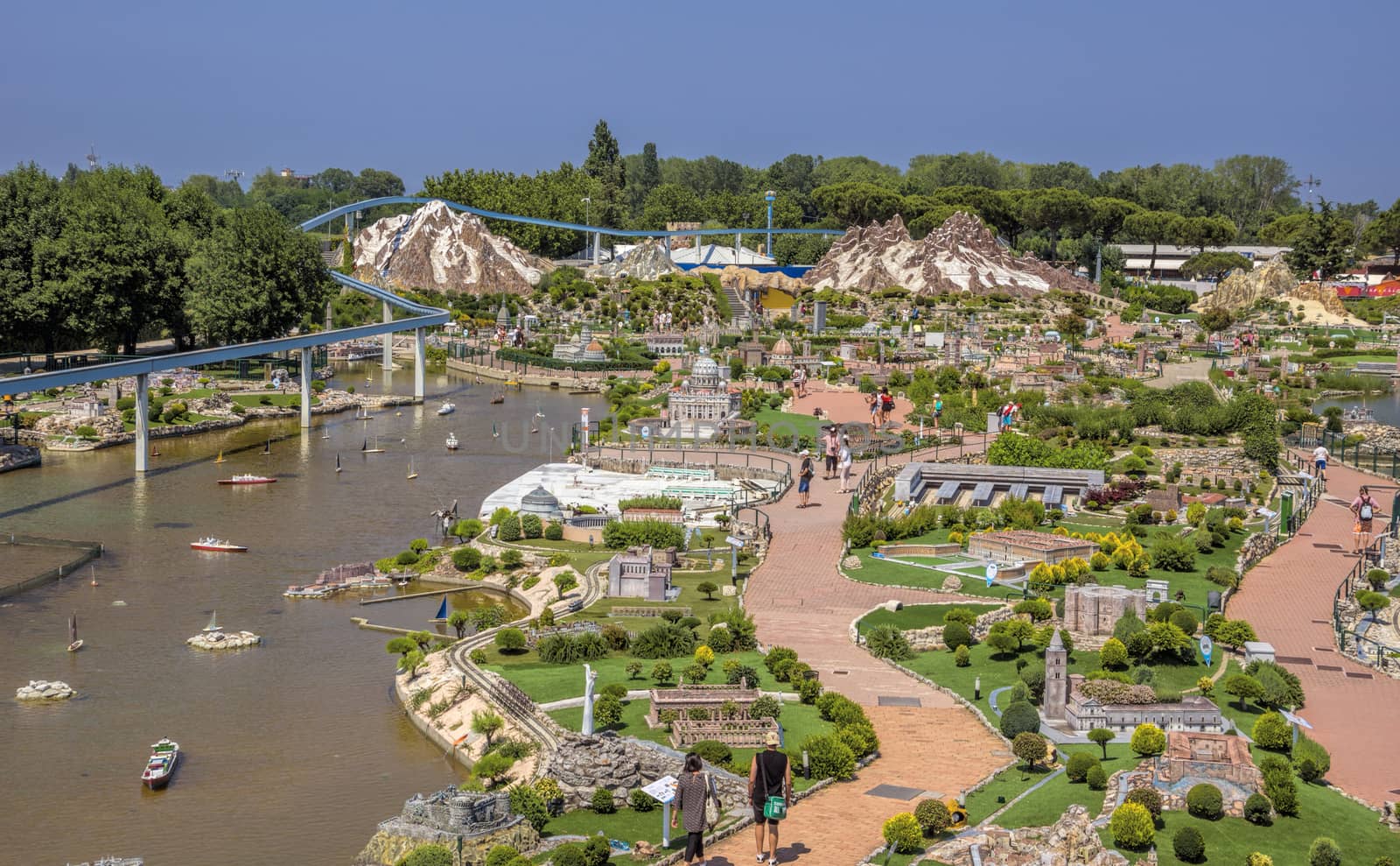 Rimini, Italy - June 13, 2017: Italy in miniature, a thematic park in Emilia Romagna. Was built Ivo Rambaldi in 1970