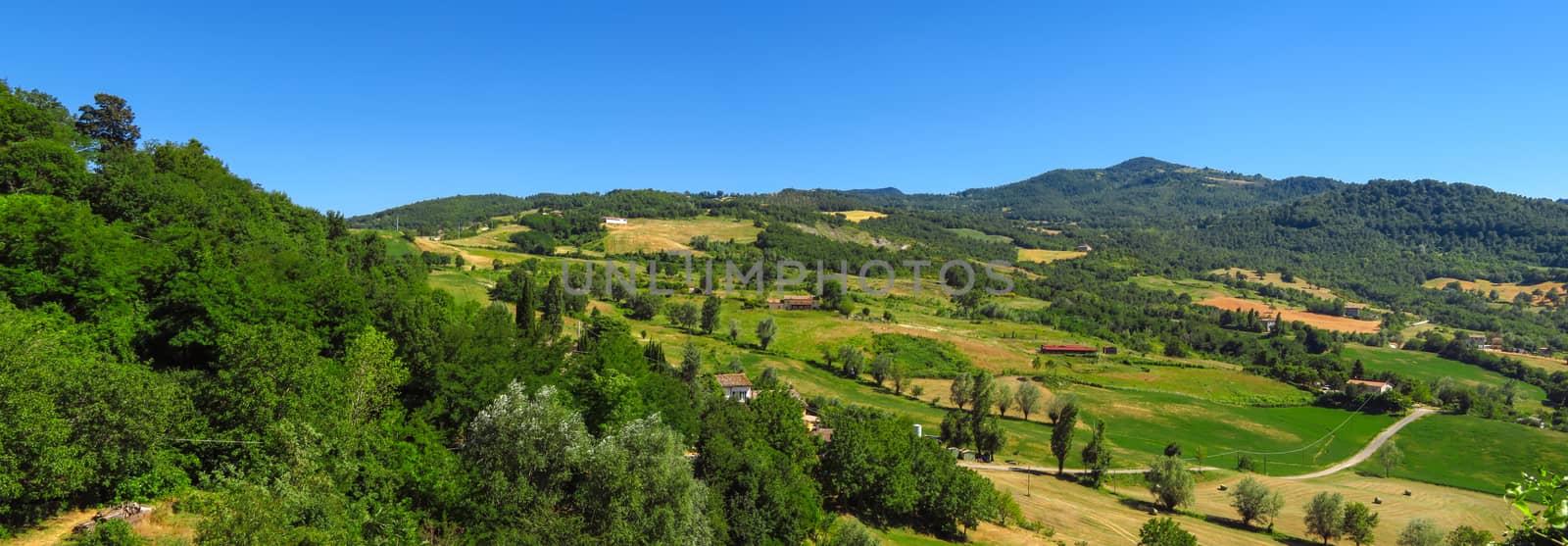 Countryside view from the Fortress of San Leo, San Leo, Italy