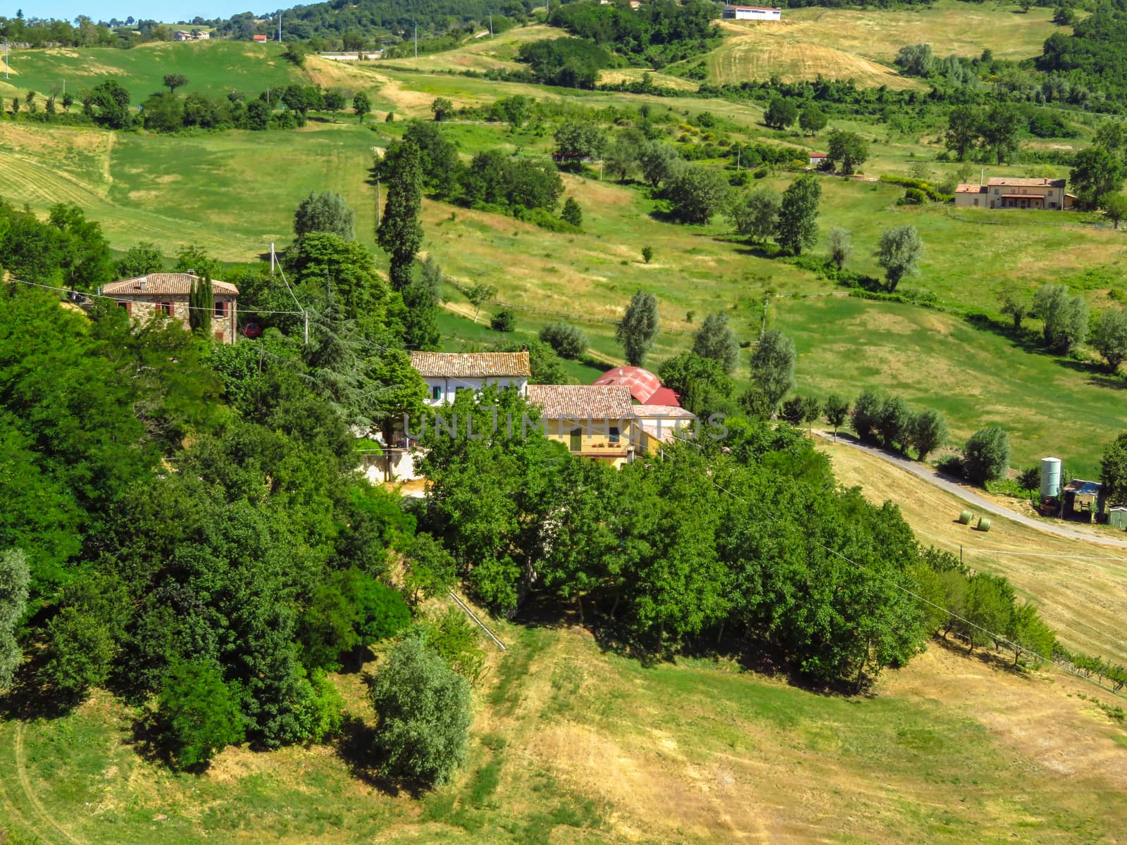 Countryside view from the Fortress of San Leo, San Leo, Italy