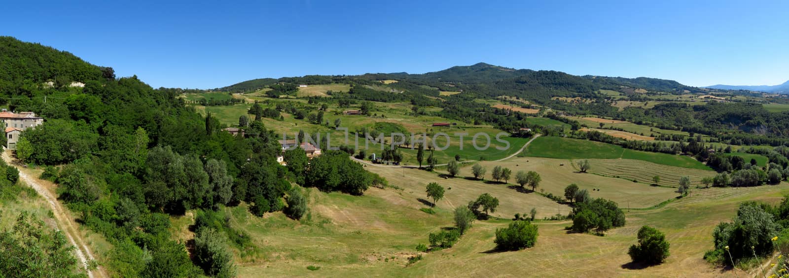 Countryside view from the Fortress of San Leo, San Leo, Italy