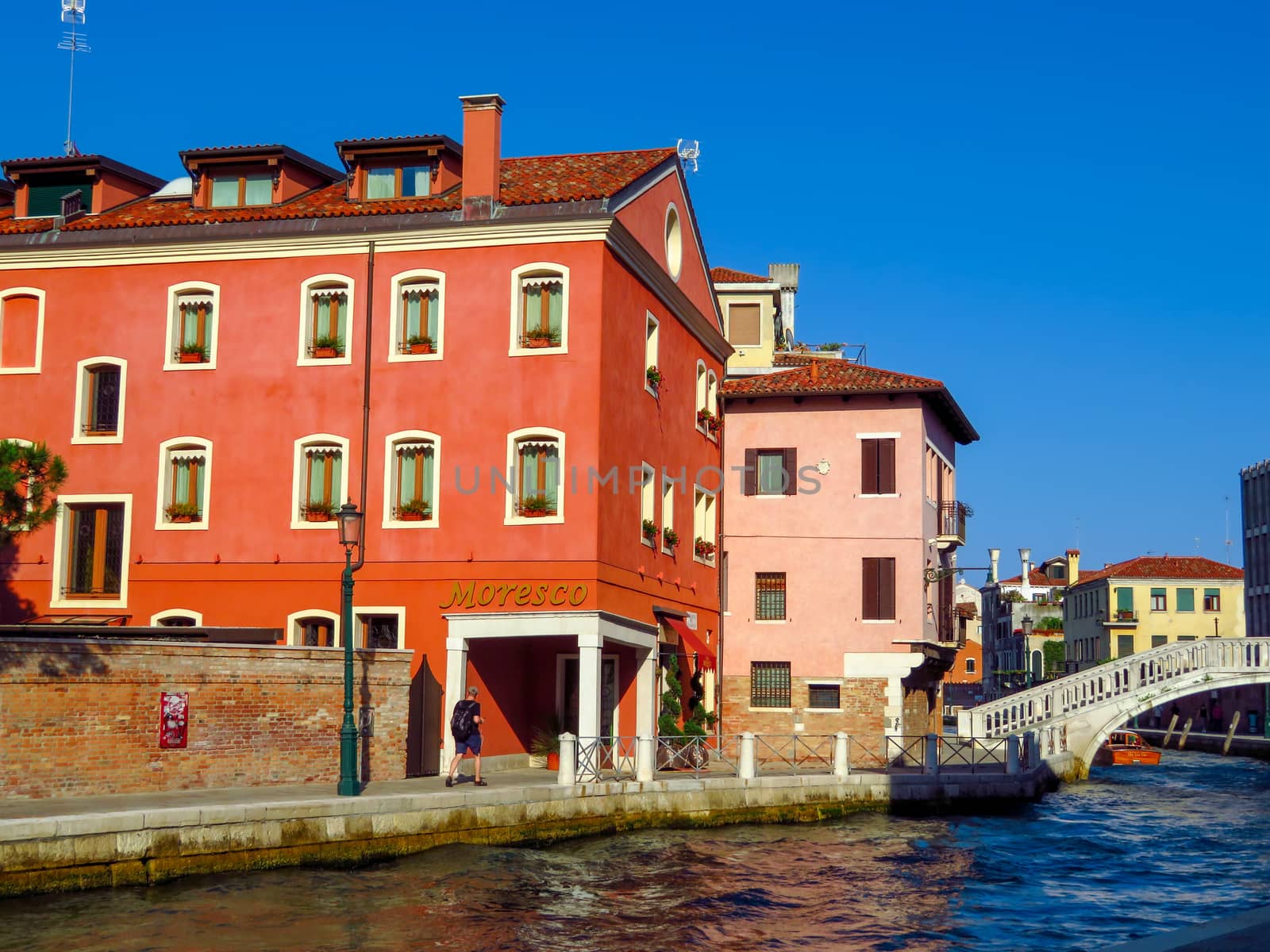 Venice, Italy - June 20, 2017: Colorful architecture in Venice, Italy