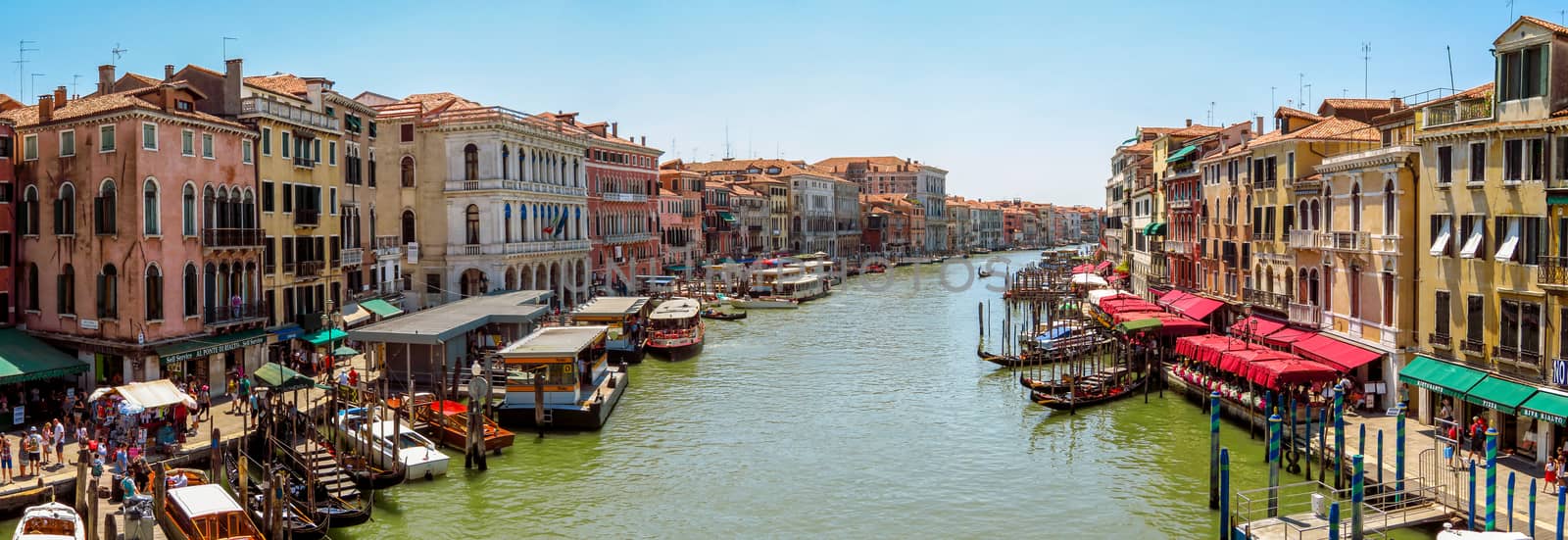 Venice, Italy - June 20, 2017: Panoramic view of Venice from the Grand Canal