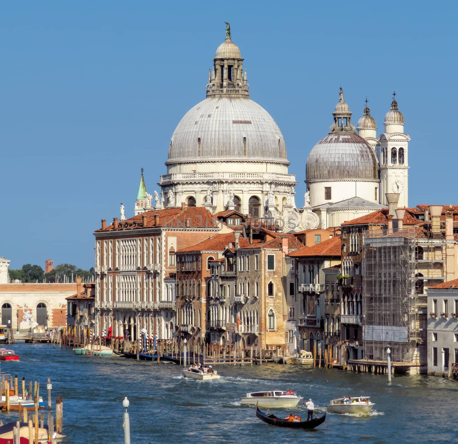 Venice, Italy - June 20, 2017: Old cathedral of Santa Maria della Salute in Venice, Italy.