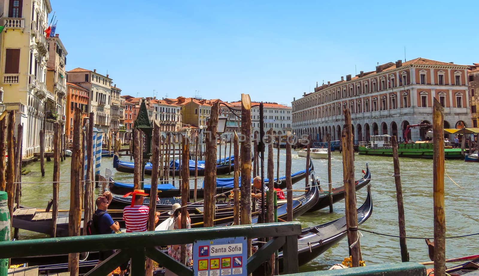 Venice, Italy - June 20, 2017: View of Venice from the Grand Canal