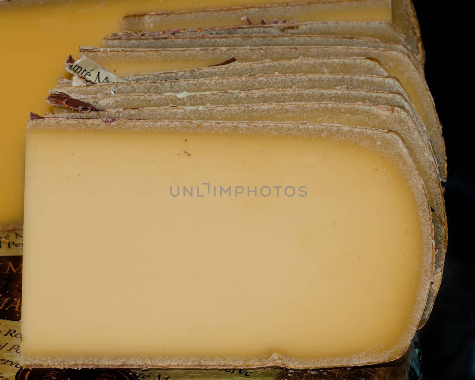 Slices of Comte French Cheese