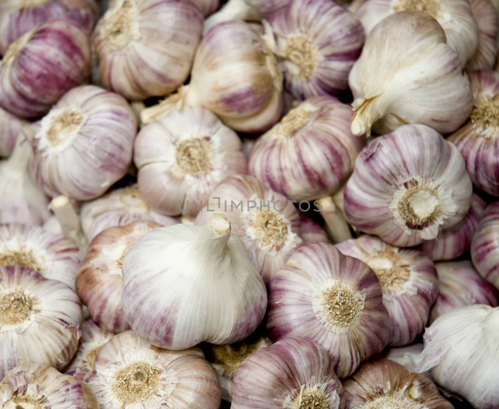 A basket of whole garlic