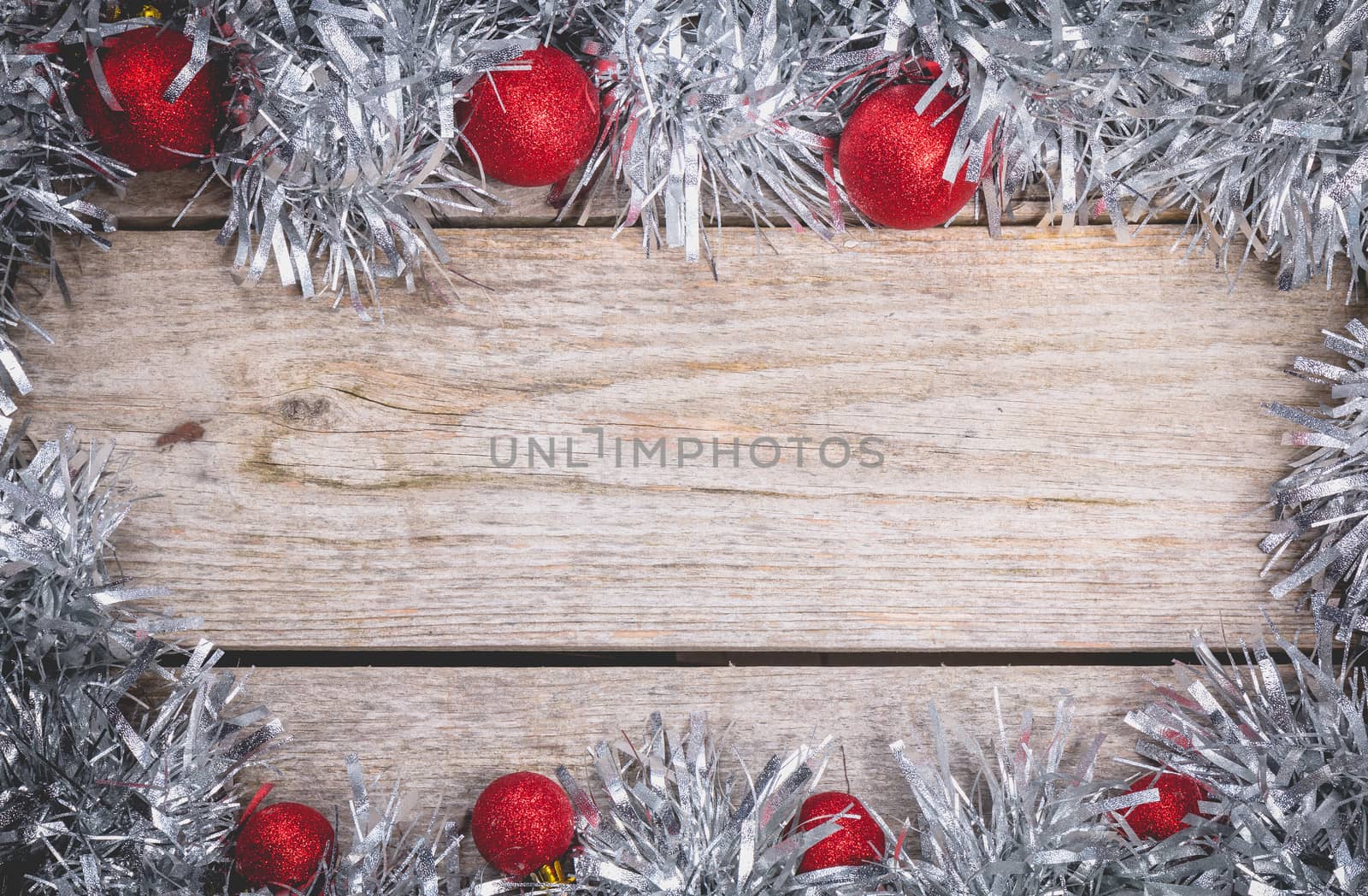 happy christmas concept with grey decoration on wooden by AtlanticEUROSTOXX