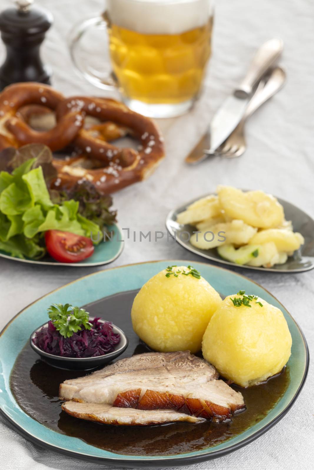bavarian roasted pork with dumplings