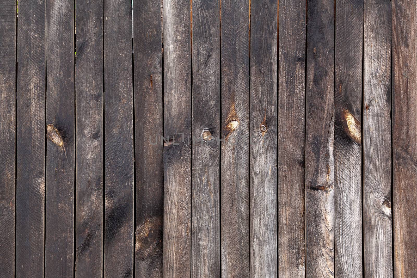 Wood texture with brown planks. Abstract background. Vertical ba by Opikanets