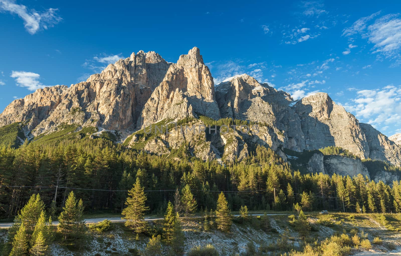 Great view of the National Park Dolomites (Dolomiti), famous location, Tyrol, Alp, Italy, Europe. Dramatic and picturesque scene. Beauty world.