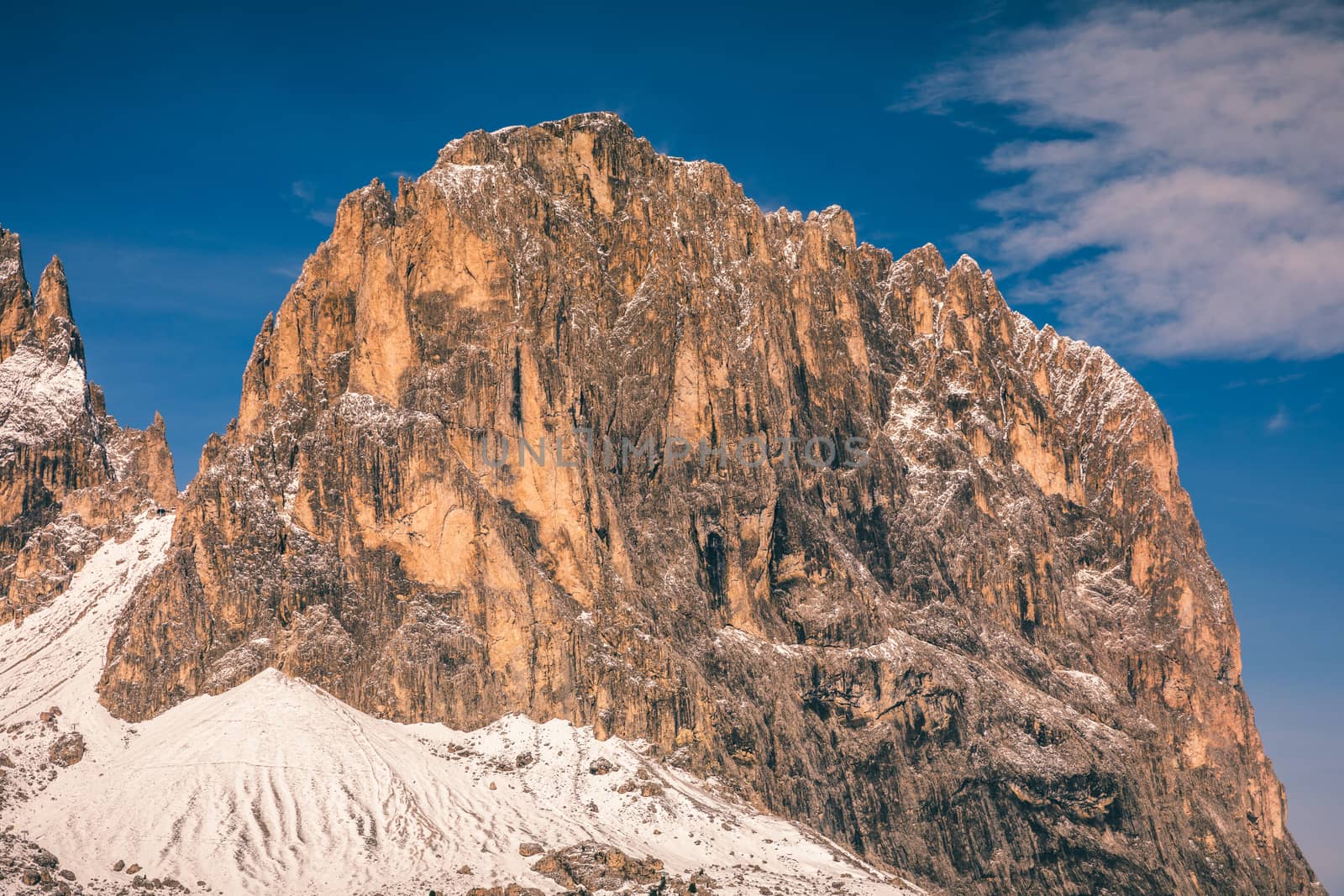 Great view of the National Park Dolomites (Dolomiti), famous location, Tyrol, Alp, Italy, Europe. Dramatic and picturesque scene. Beauty world.
