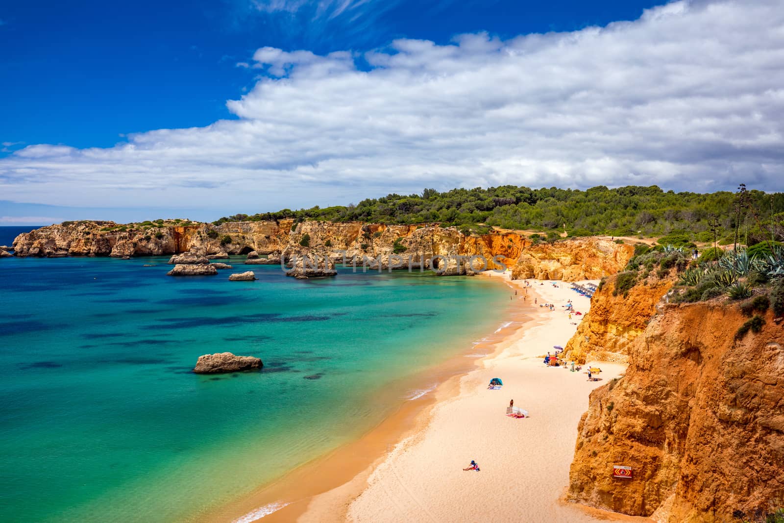 Beach of Barranco das Canas in Portimao, Algarve, Portugal. Praia do Barranco das Canas in Portimao, Portugal, Algarve.