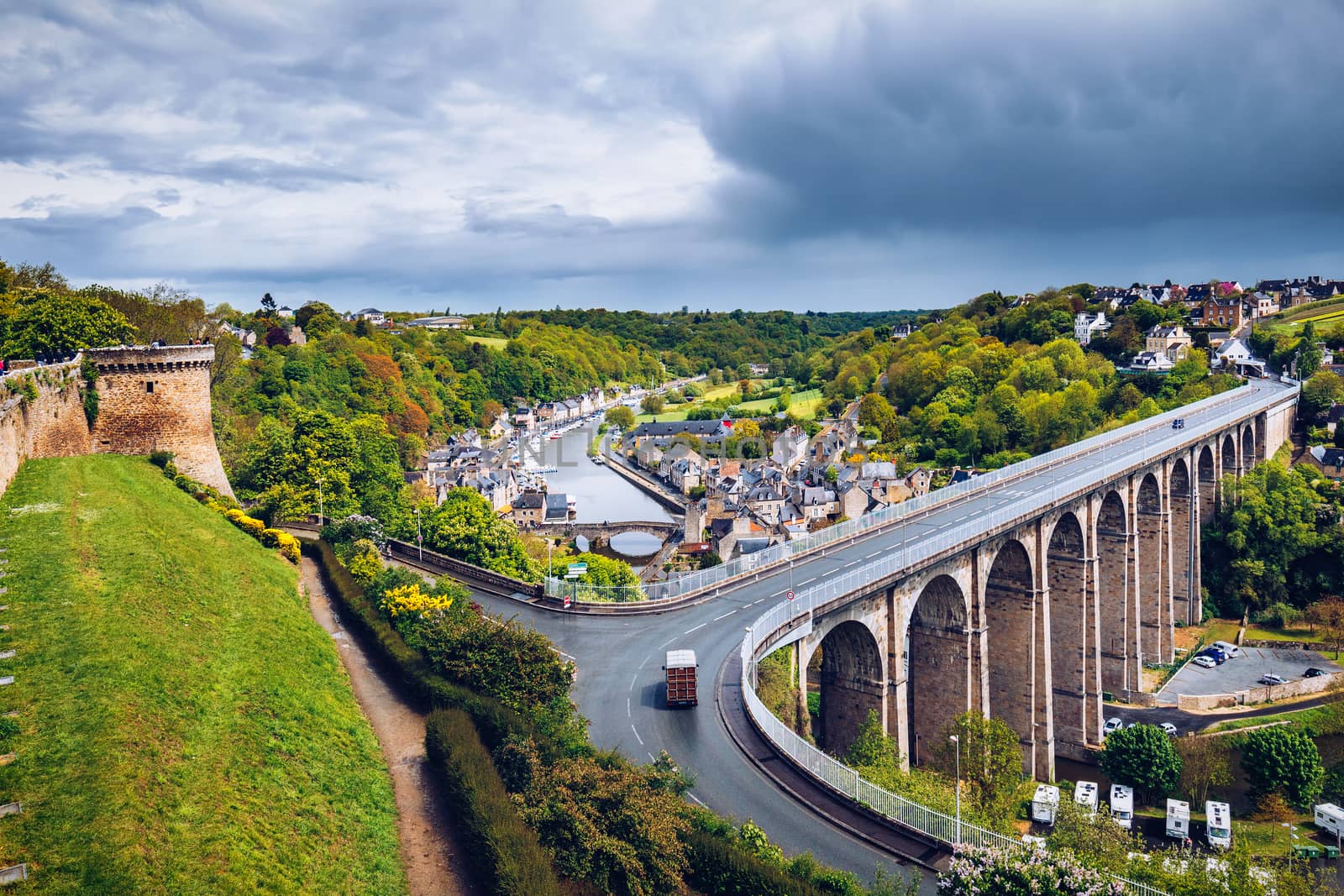 The magnificent old city of Dinan. Concept of Europe travel, sightseeing and tourism. Brittany (Bretagne), France