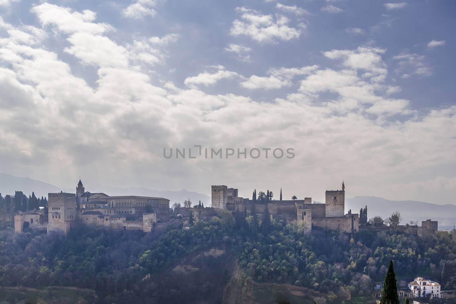 Granada, Spain - The Alhambra palace and fortress complex.