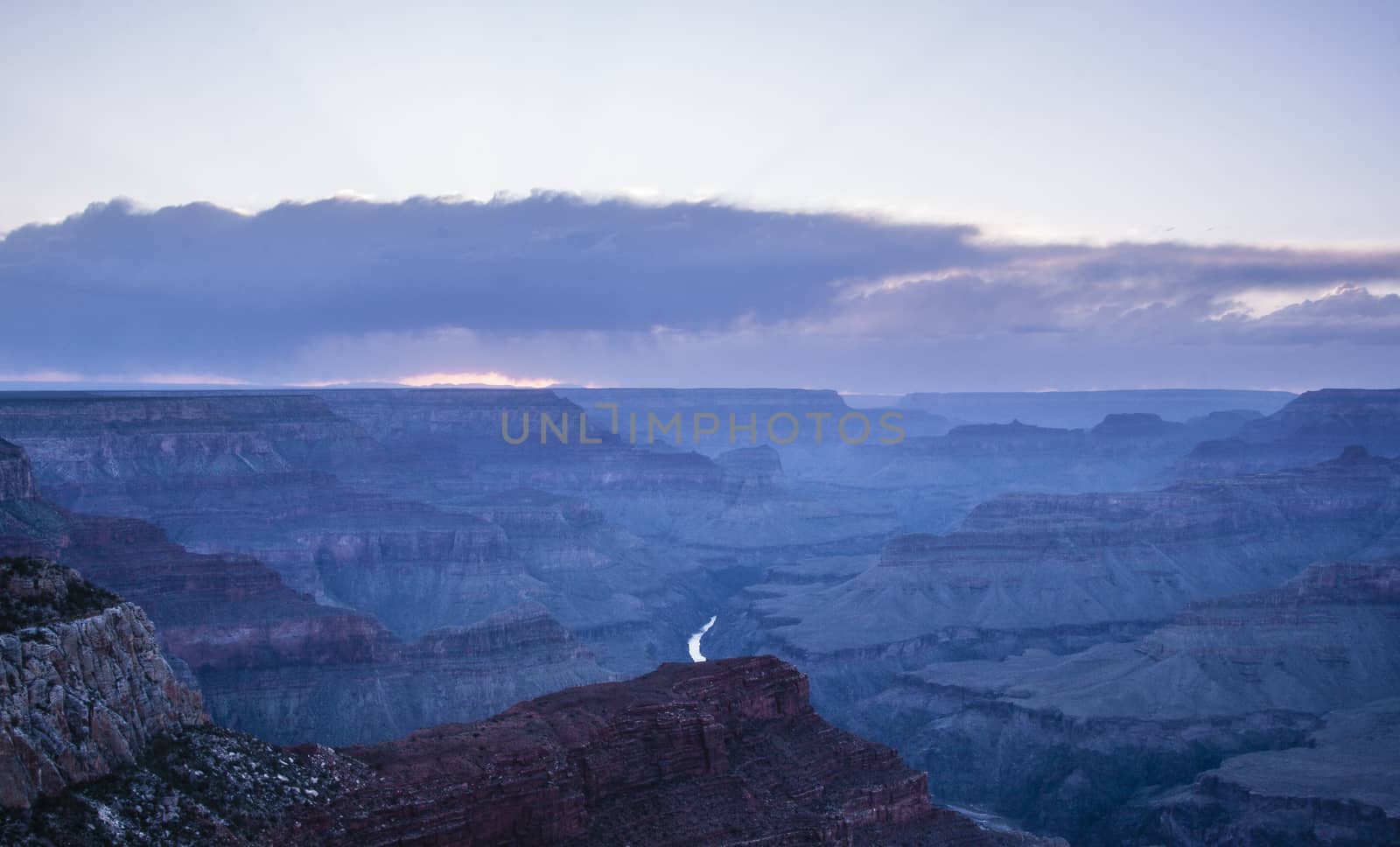 Beautiful Landscape of Grand Canyon and Colorado river at sunset by tanaonte