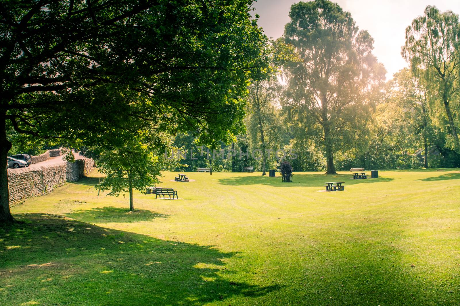 Kirkby Lonsdale Cumbria England park next to River Lune near Devils Bridge by paddythegolfer