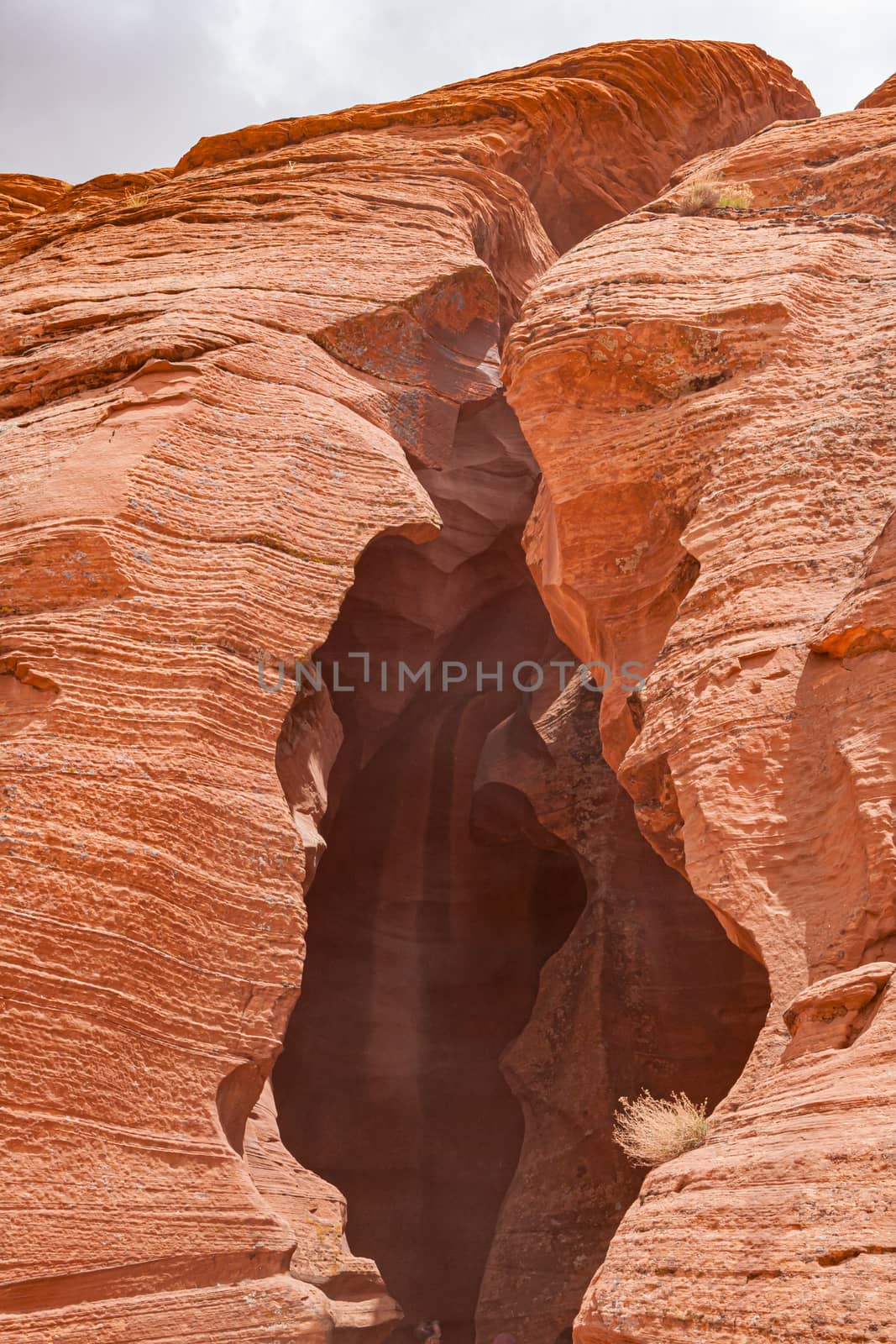 Lower Antelope canyon entrance, crack in the red rock, Arizona nature by tanaonte