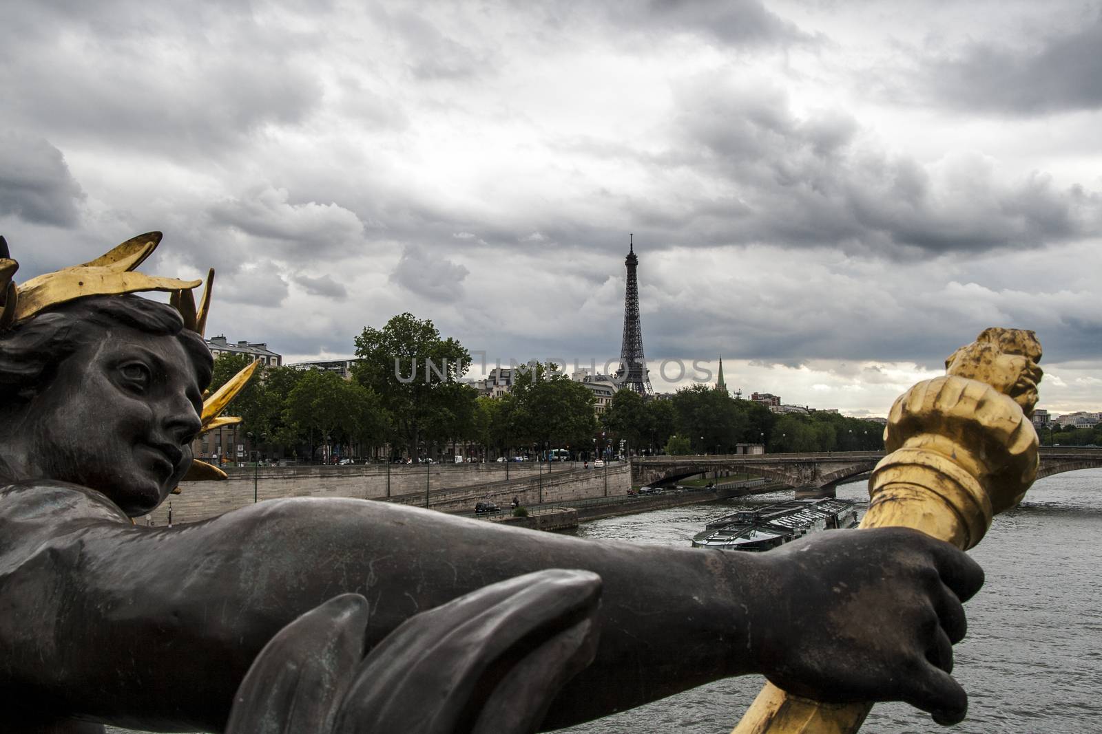 Alexandre 3 Bridge in a cloudy day, Paris.France