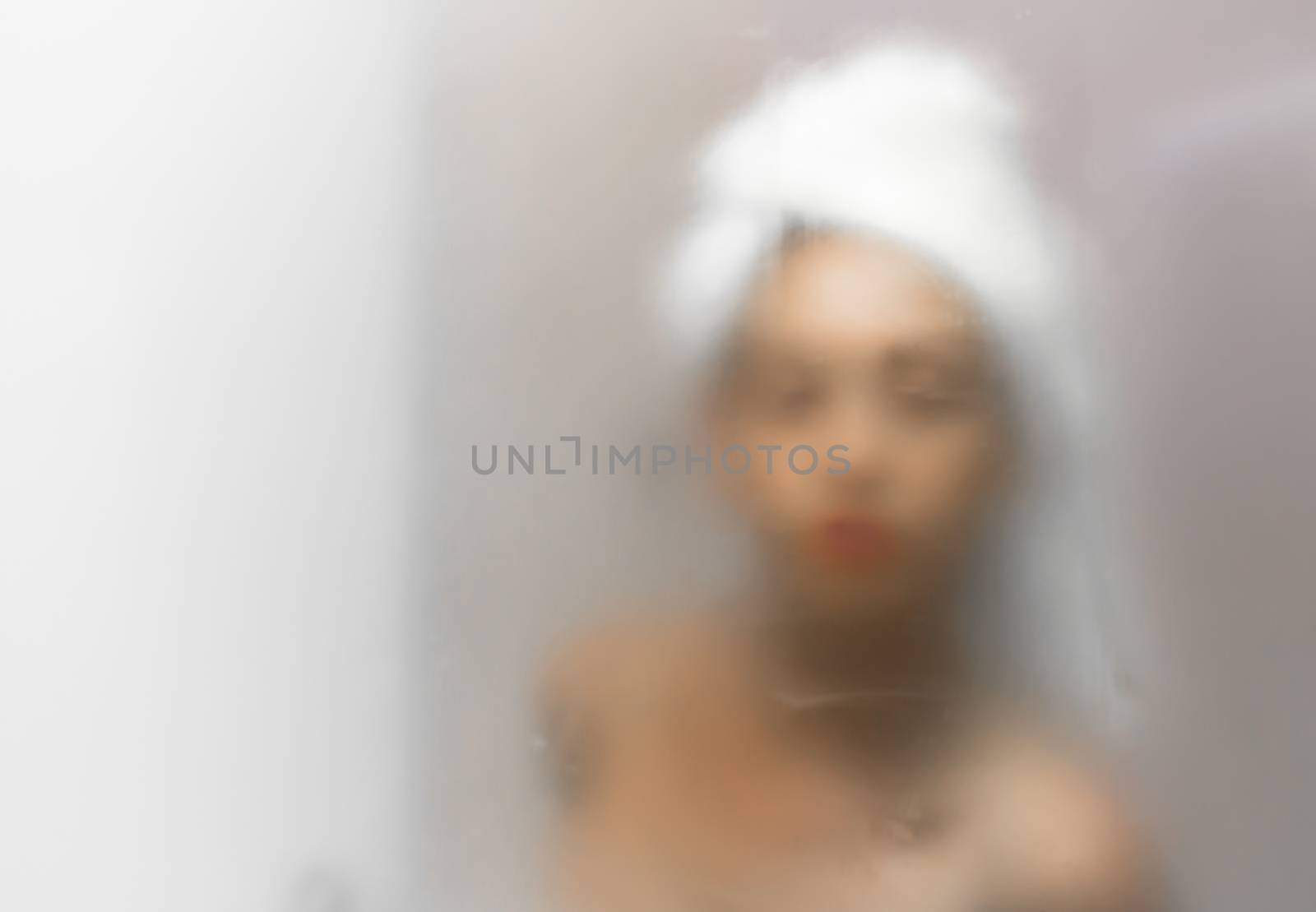 Woman in bathroom by germanopoli