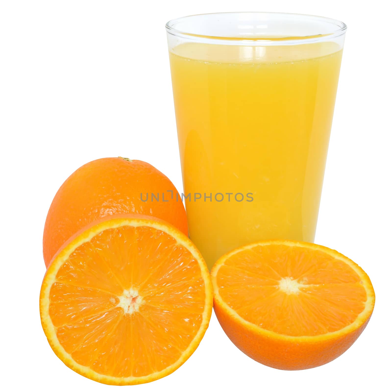Orange juice isolated on a white background.