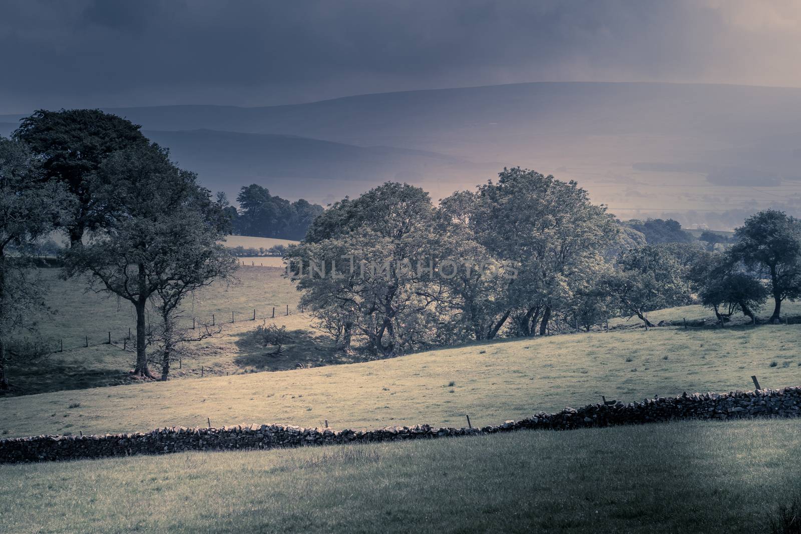 Northwest English countryside between the rain showers UK