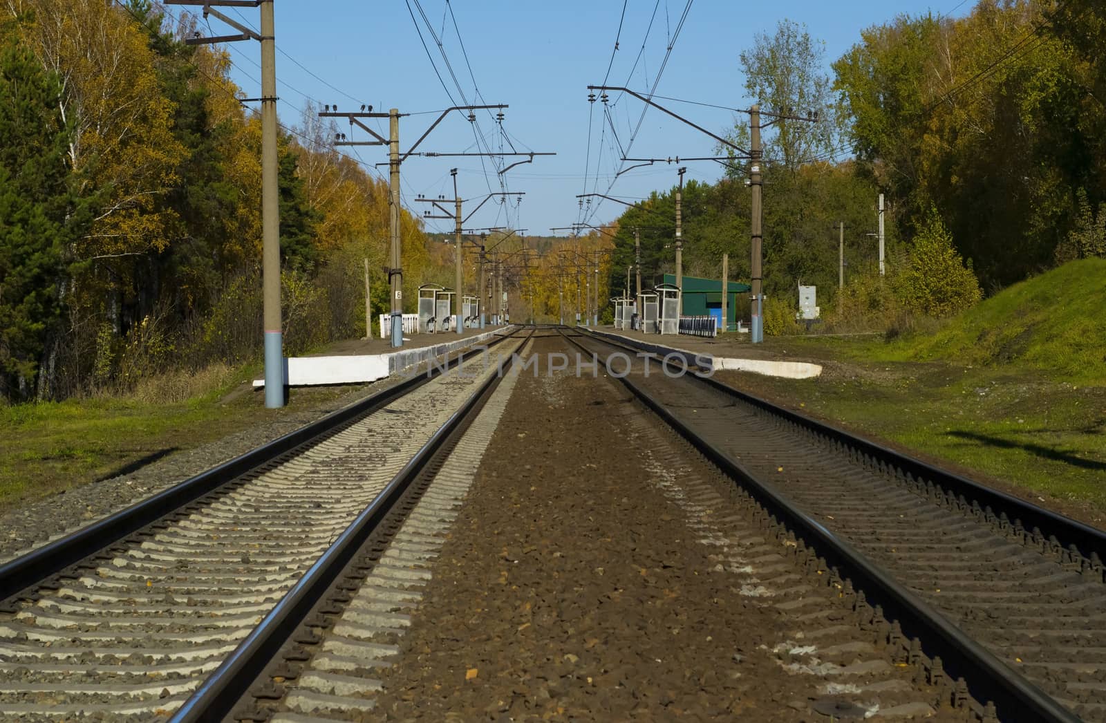 railroad station in the autumn by jk3030