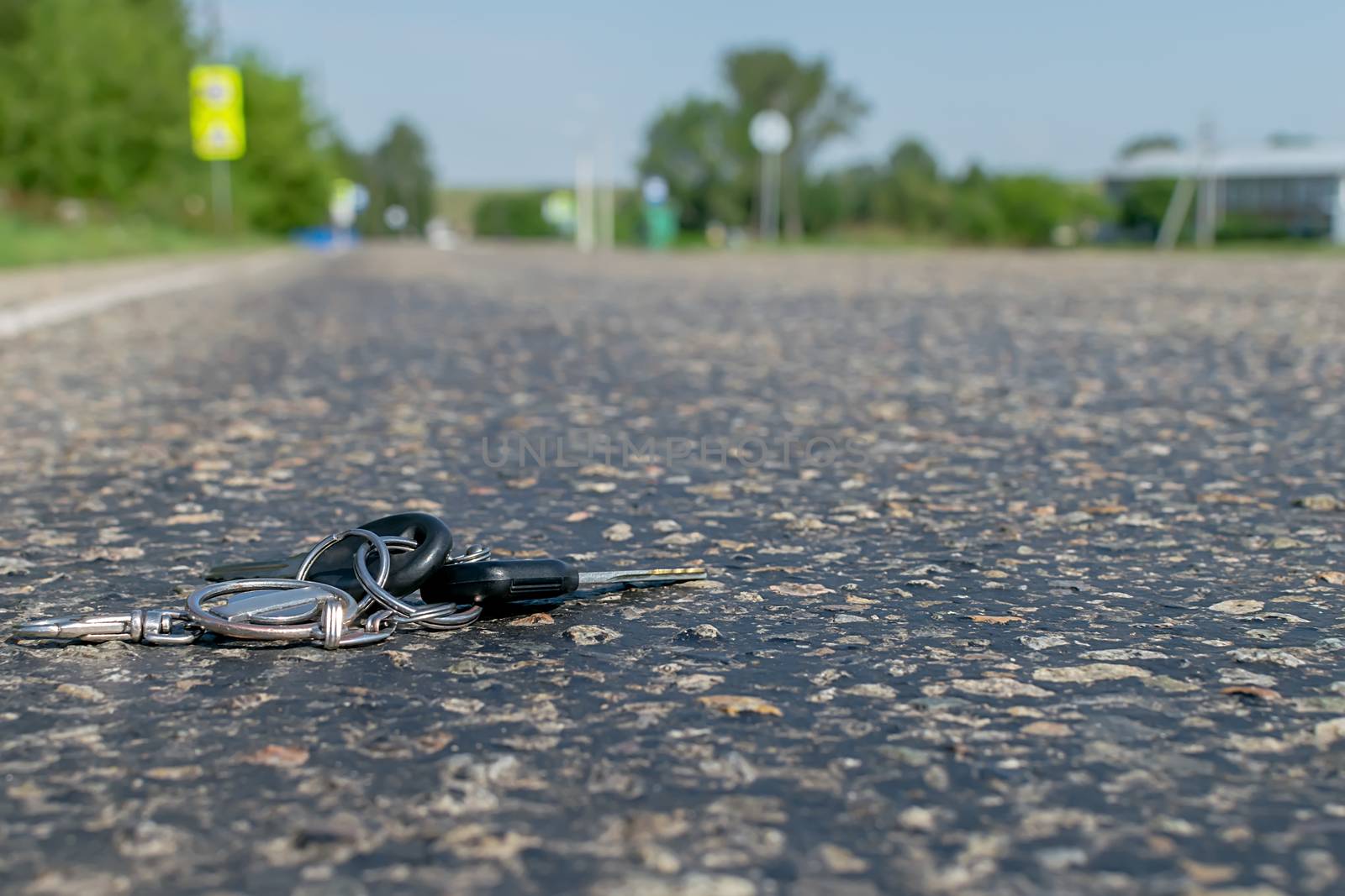 Lost a bunch of keys lying on the asphalt surface of the roadway by jk3030