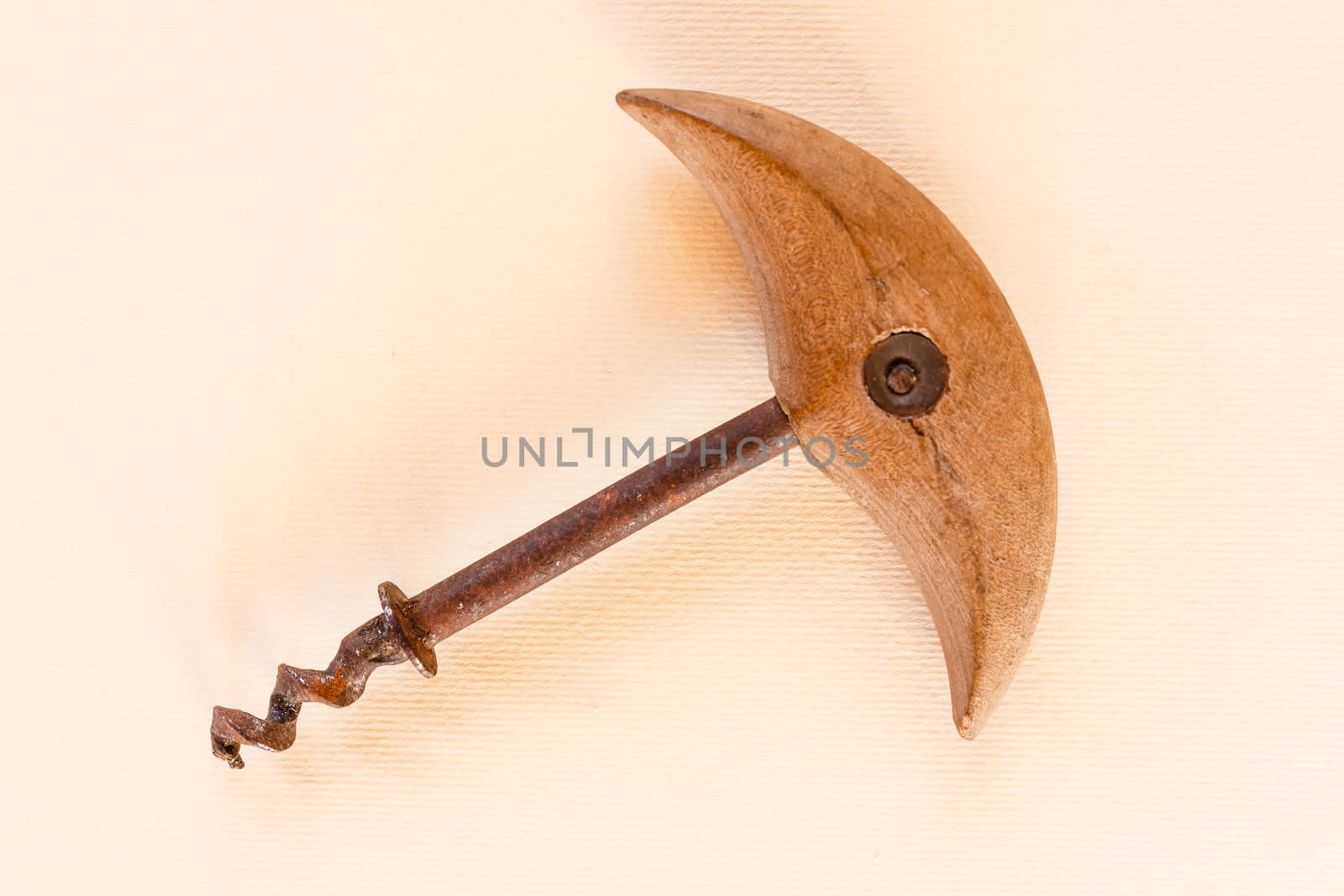 antique corkscrew in wood and iron from the early 1900th