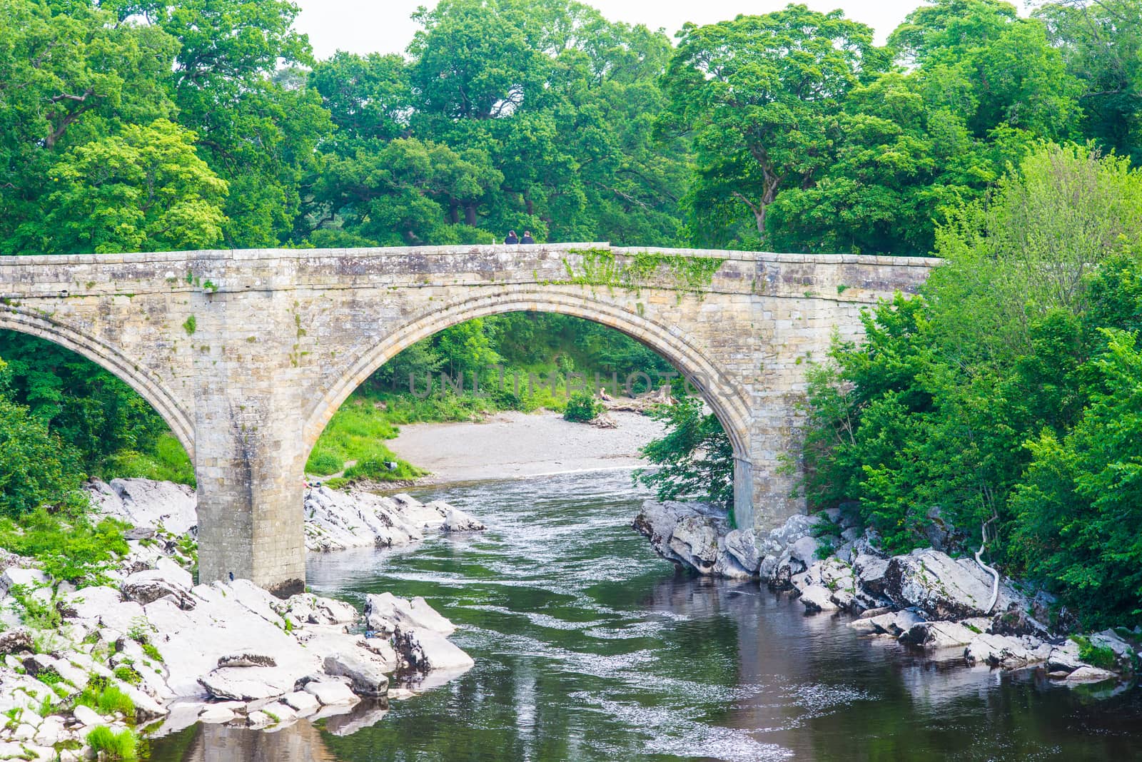 A view of Devils Bridge, a famous landmark on the river Lune near Kirkby Lonsdale, Cumbria, UK by paddythegolfer