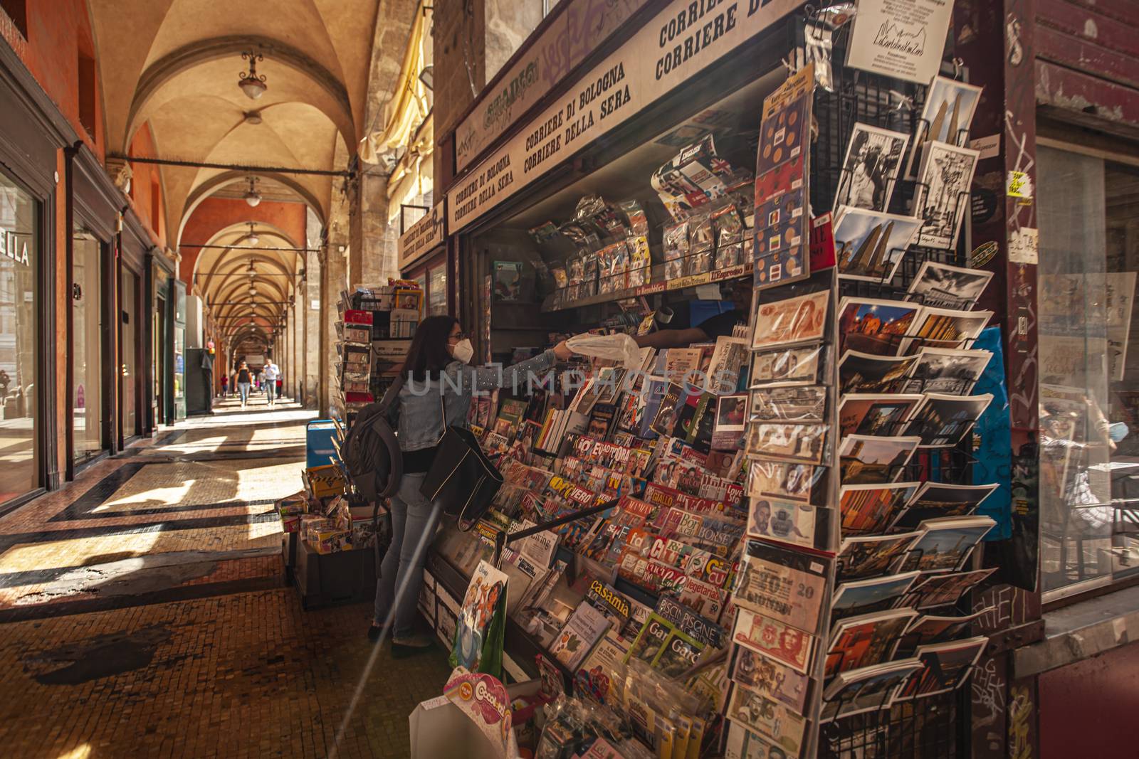 Newspaper kiosk in Bologna, Italy by pippocarlot