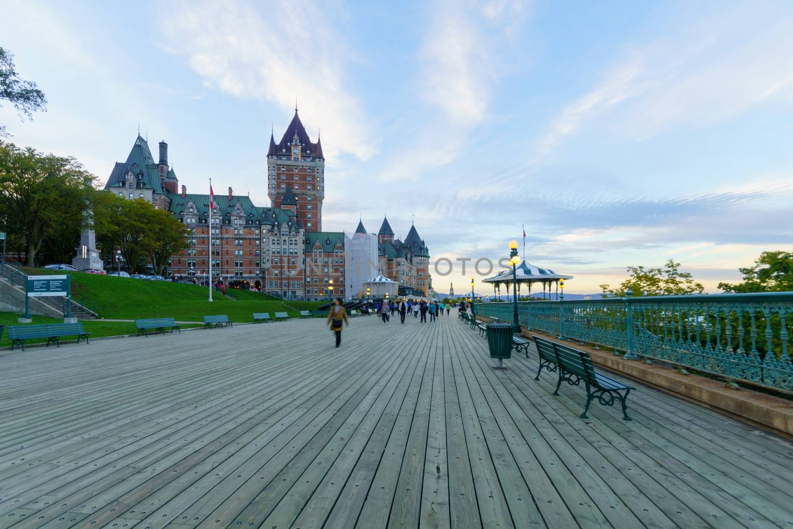 Sunset scene of  Dufferin Terrace and Chateau Frontenac, in Queb by RnDmS