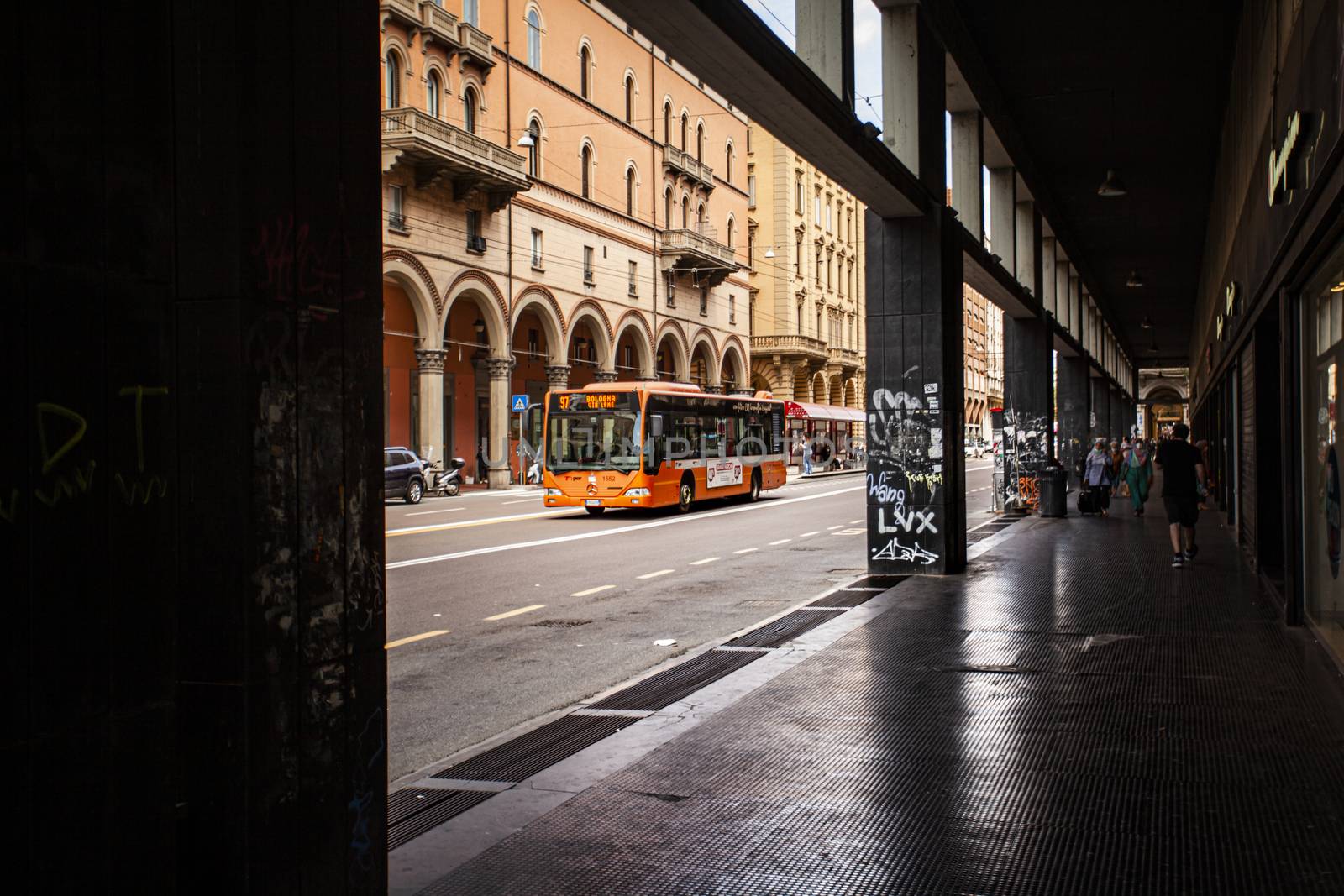 Bus on the streets of Bologna, Italy by pippocarlot