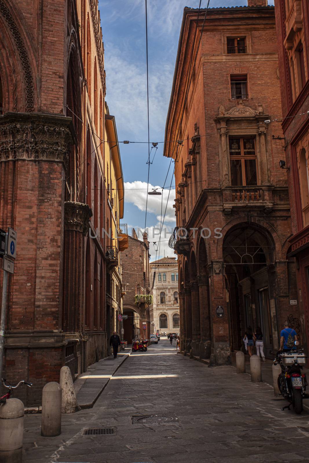 BOLOGNA, ITALY 17 JUNE 2020: Historic building in Bologna a famous Italian city
