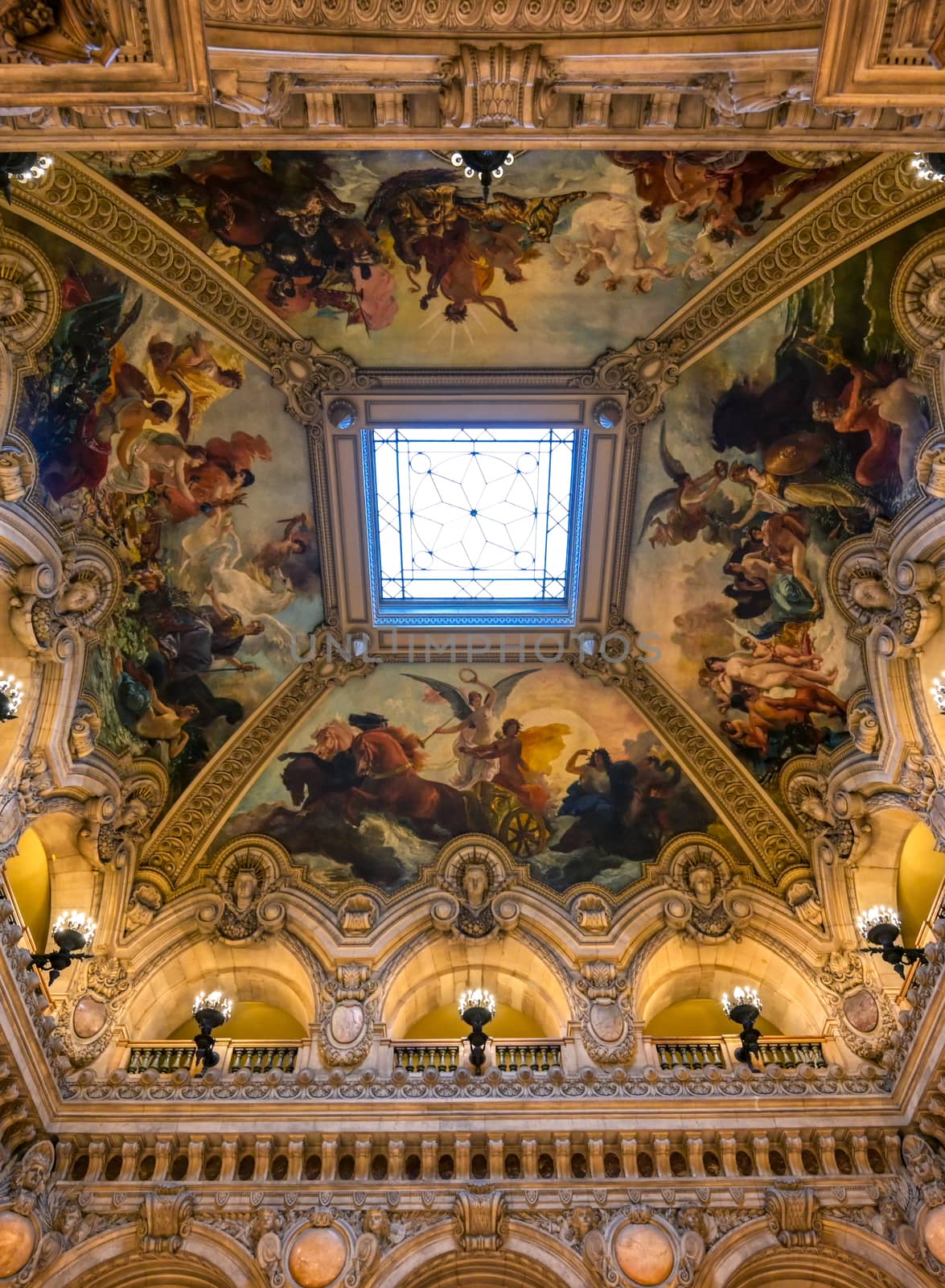 Paris, France - April 23, 2019 - The interior of the Palais Garnier located in Paris, France.