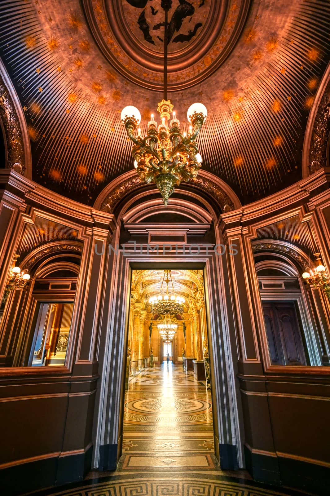 Paris, France - April 23, 2019 - The interior of the Palais Garnier located in Paris, France.