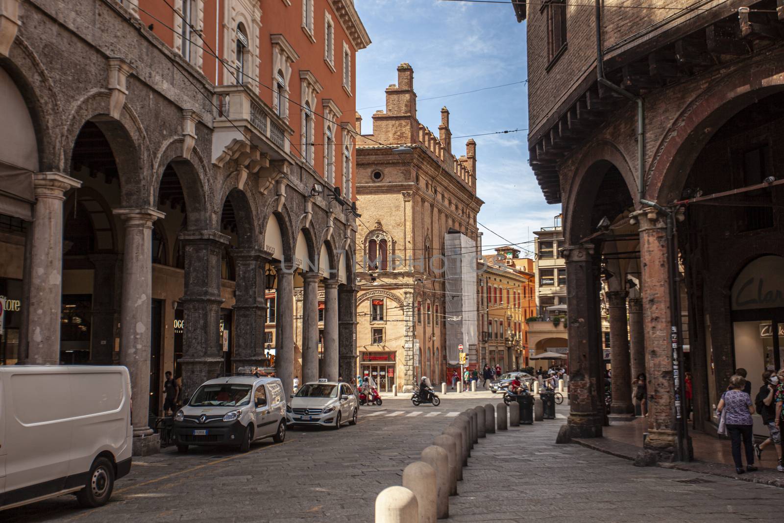 BOLOGNA, ITALY 17 JUNE 2020: Historic building in Bologna a famous Italian city