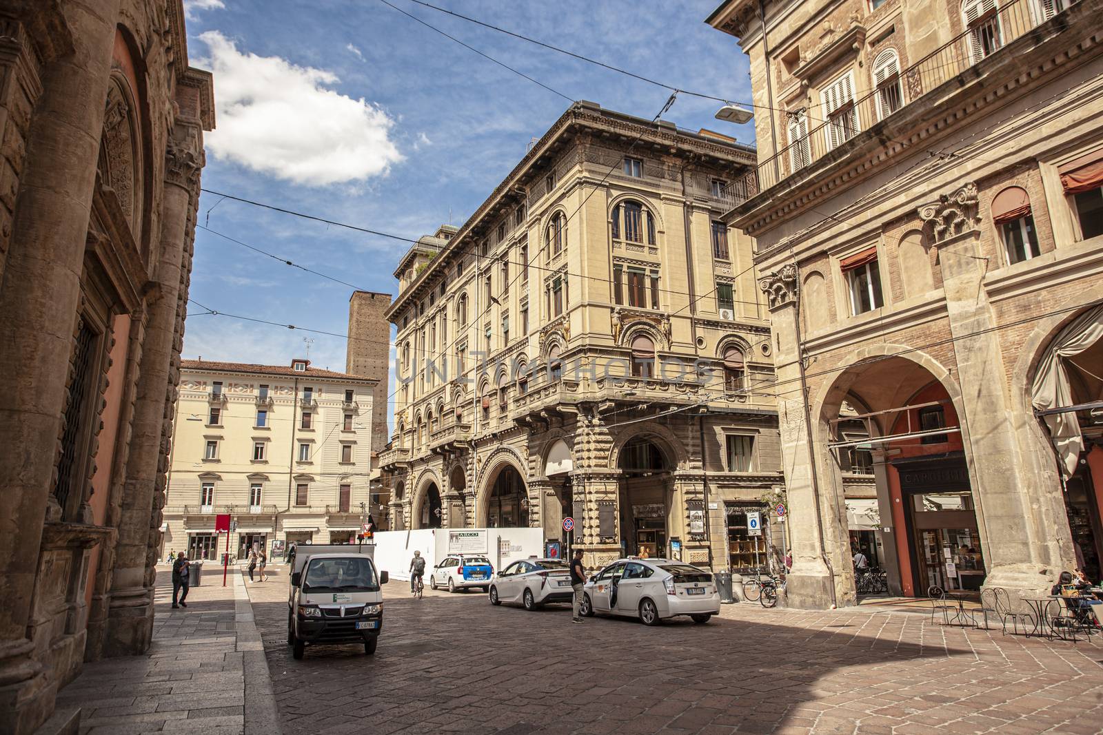 Historic center of Bologna in Italy with traffic by pippocarlot