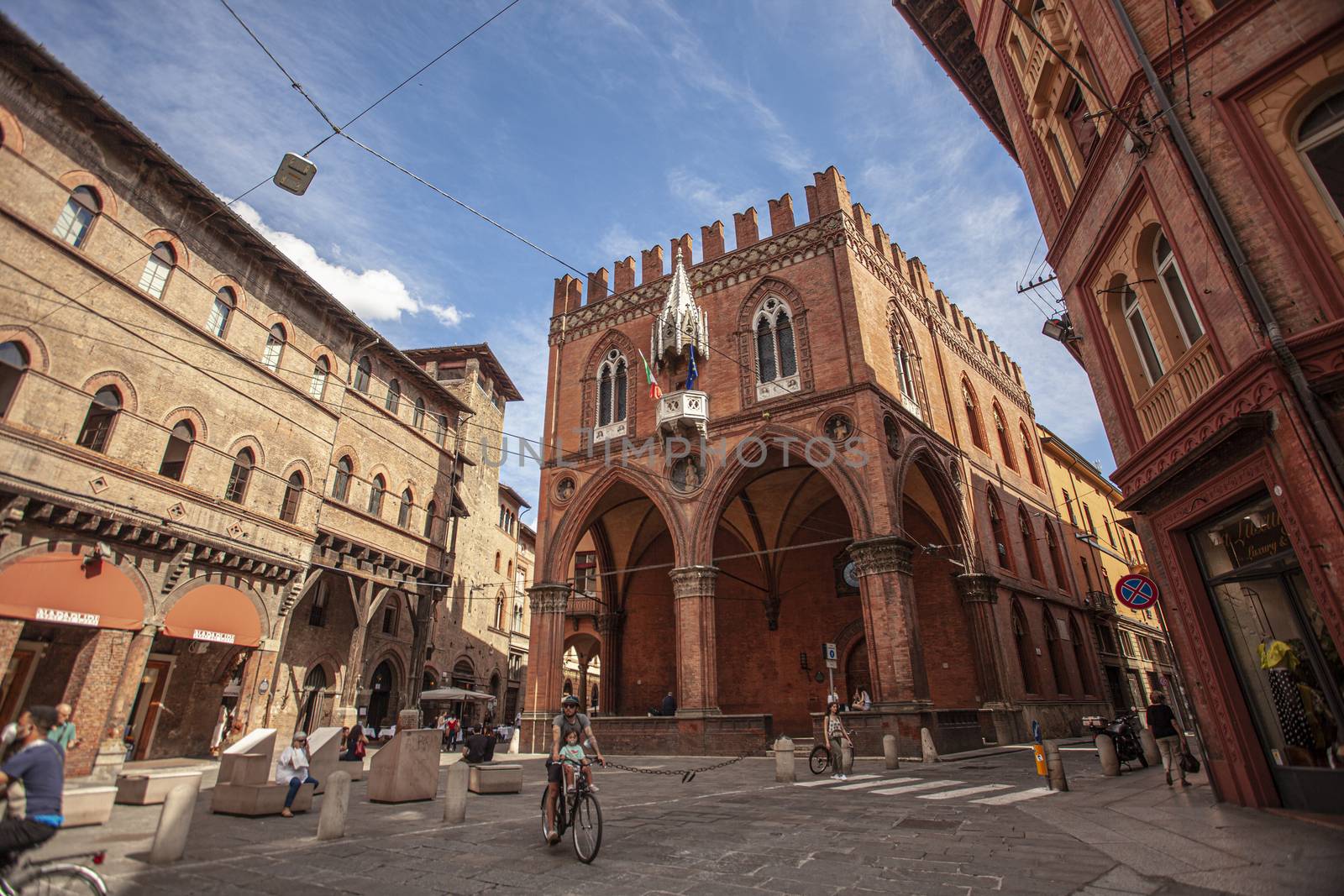 BOLOGNA, ITALY 17 JUNE 2020: Porta Ravegnana in Bologna: an ancient building in the italian city