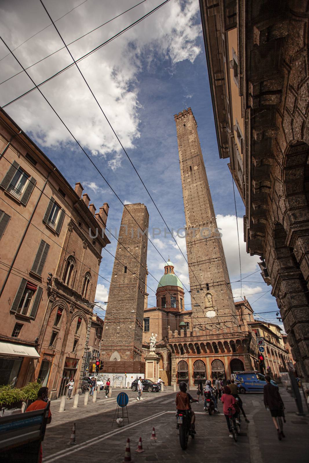 BOLOGNA, ITALY 17 JUNE 2020: Asinelli tower in Bologna, Italy