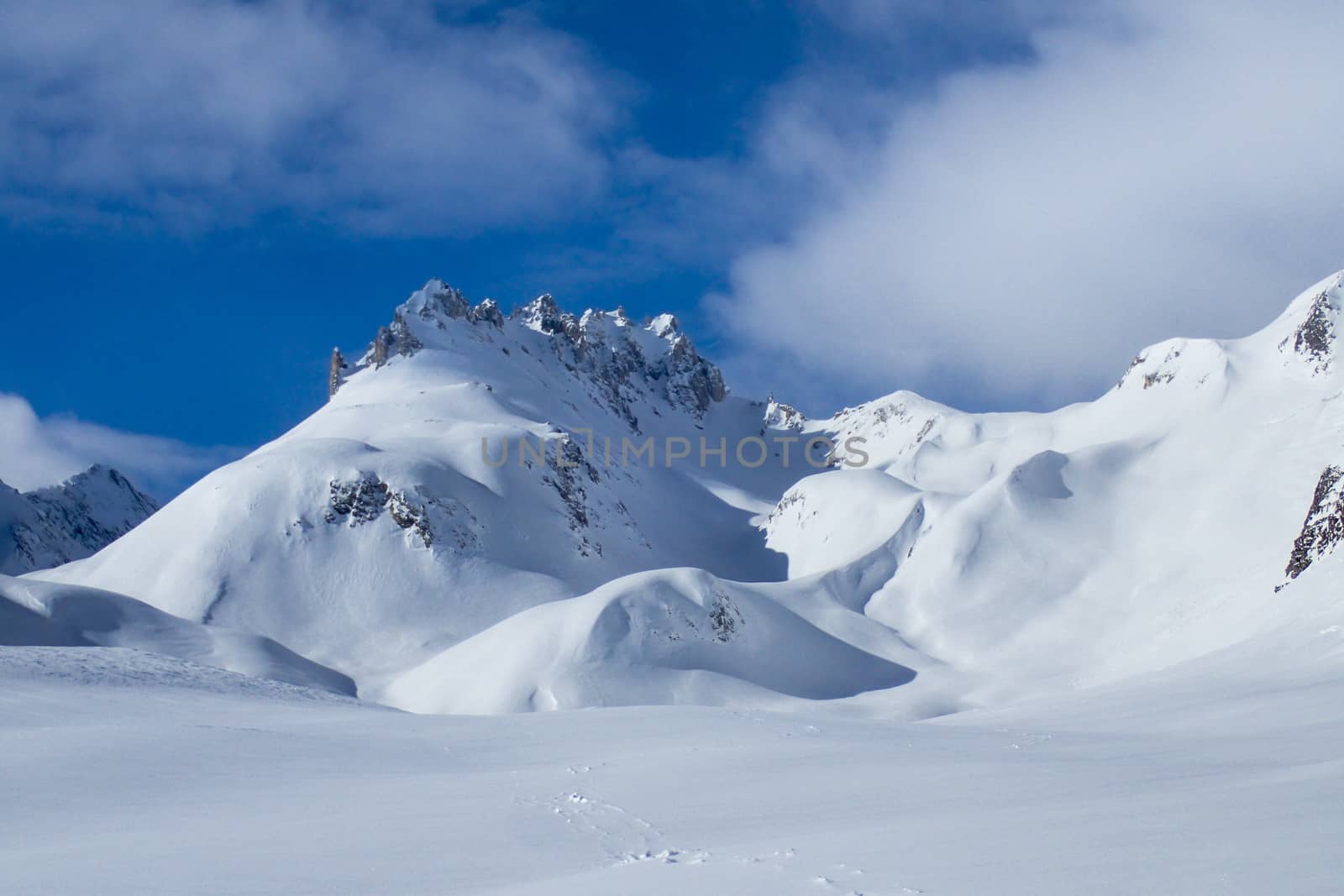 Casaccia, Switzerland: winter landscape, Lareccio canals and Colombe pass