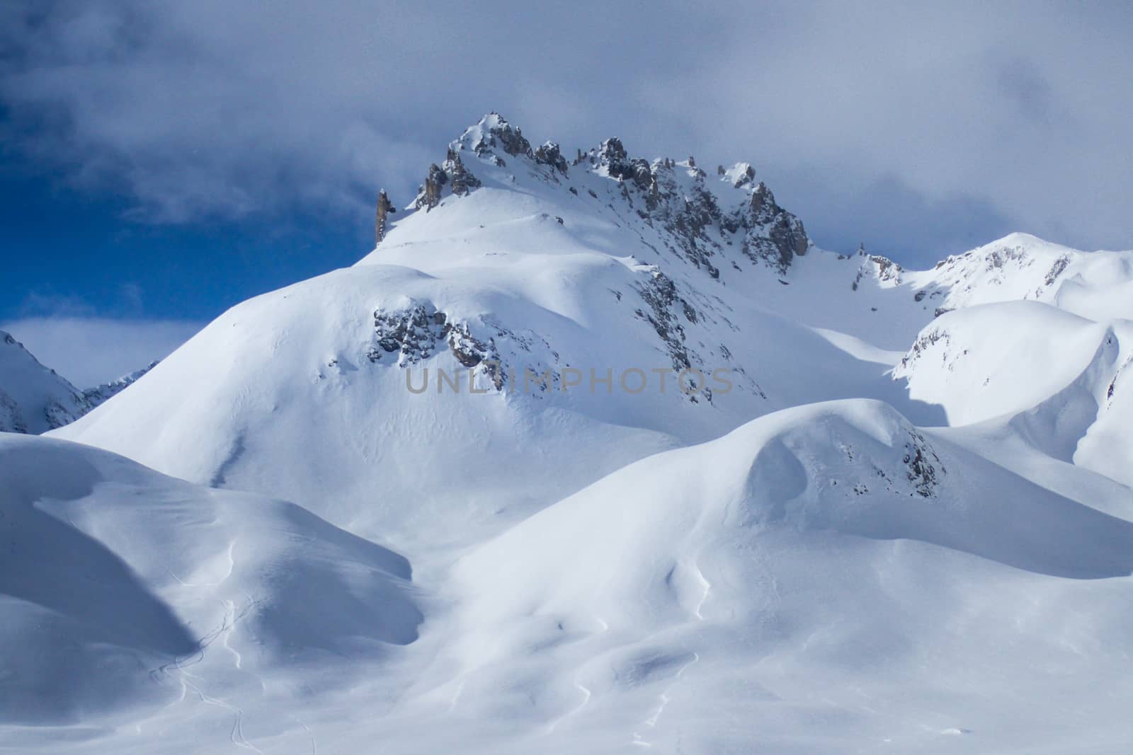 Casaccia, Switzerland: winter landscape, Lareccio canals and Colombe pass