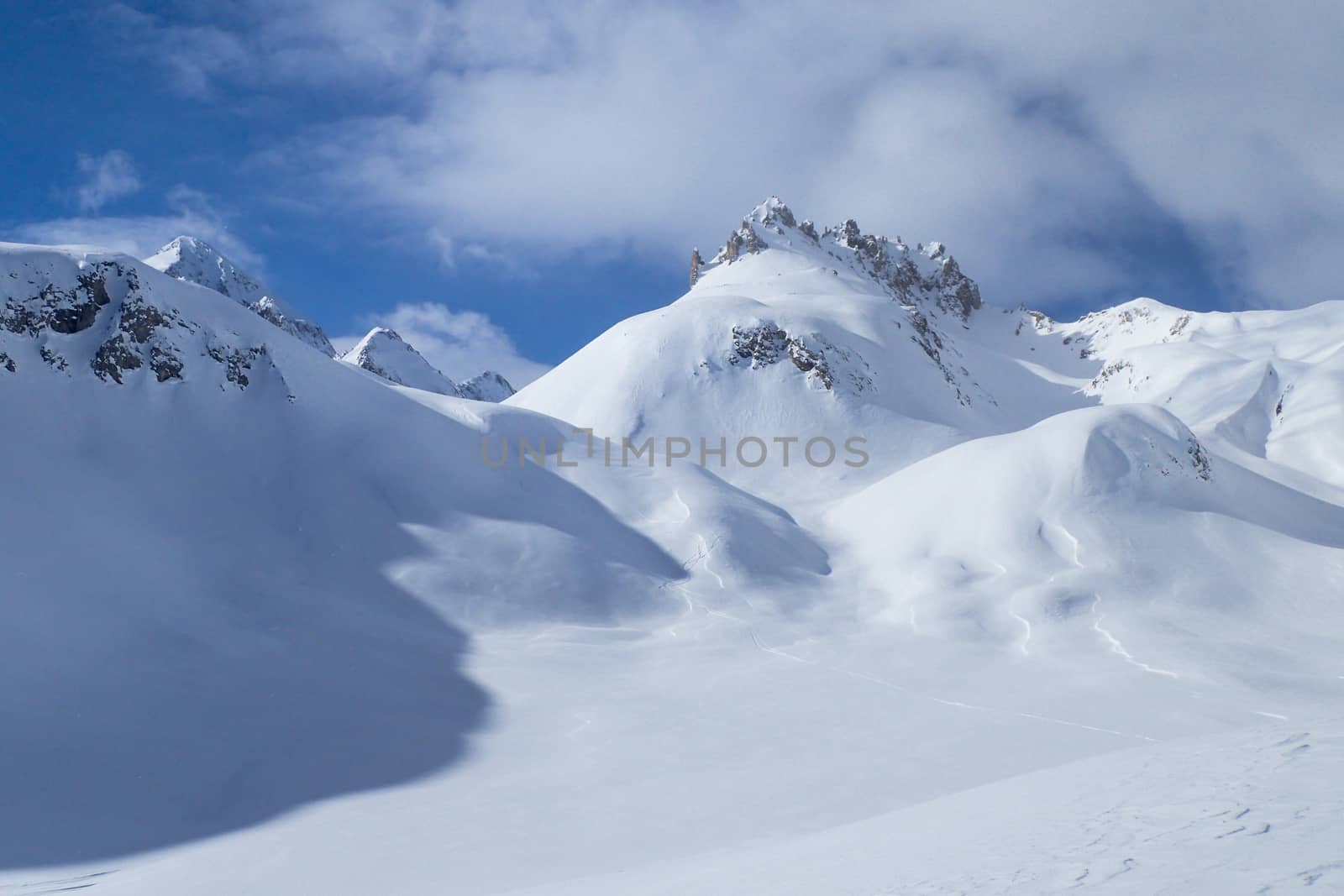 Casaccia, Switzerland: winter landscape, Lareccio canals and Colombe pass