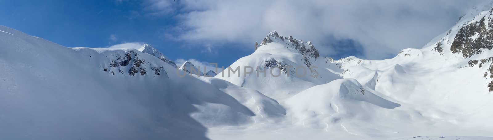 Casaccia, Switzerland: winter landscape, Lareccio canals and Colombe pass