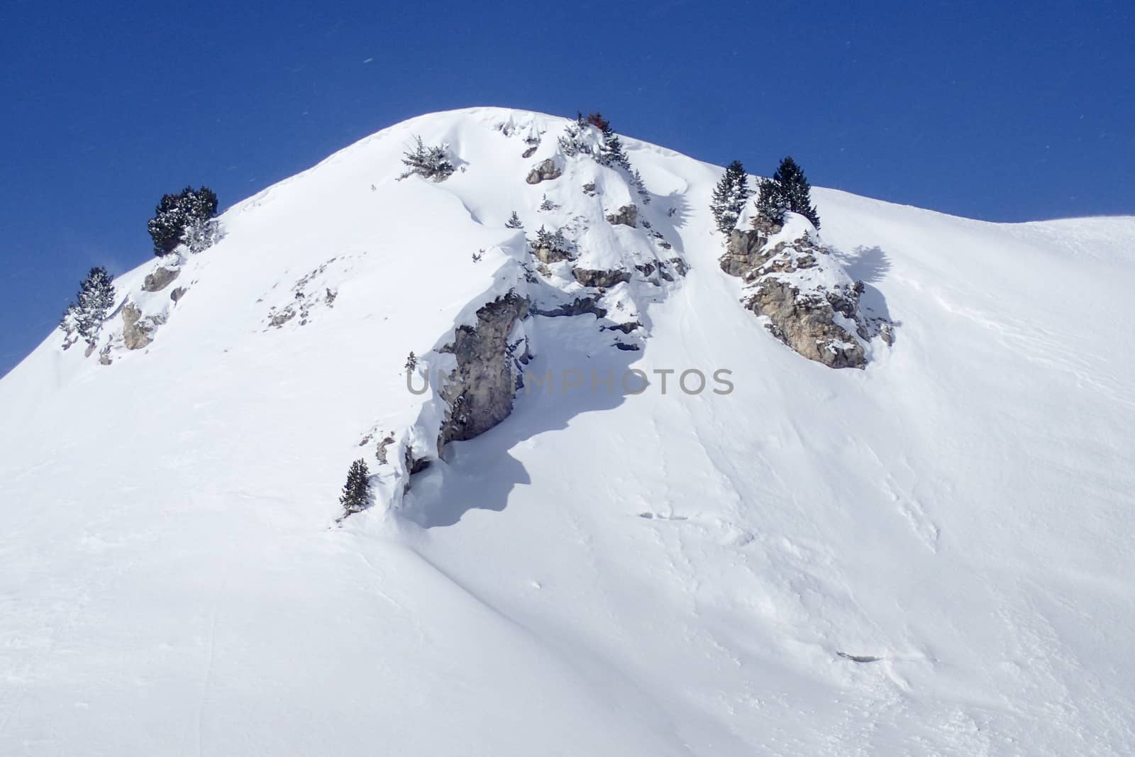 Casaccia, Switzerland: winter landscape, Lareccio canals and Colombe pass