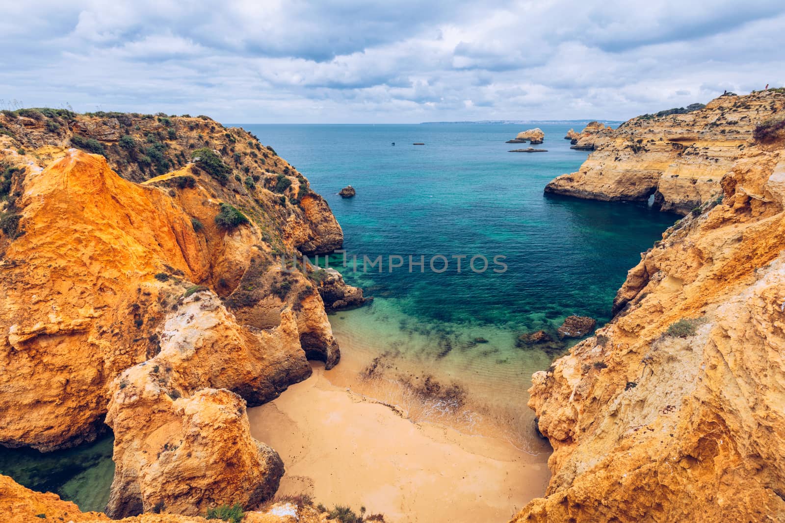 Submarino Beach ("Praia do submarino " in portuguese), located in Alvor, region of Algarve, Portugal. Praia do Submarino, beautiful remote beach in Alvor, Algarve, Portugal.