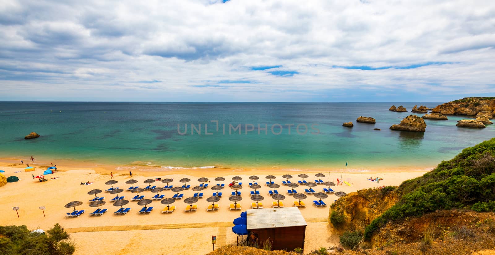 Beach of Barranco das Canas in Portimao, Algarve, Portugal. Praia do Barranco das Canas in Portimao, Portugal, Algarve.