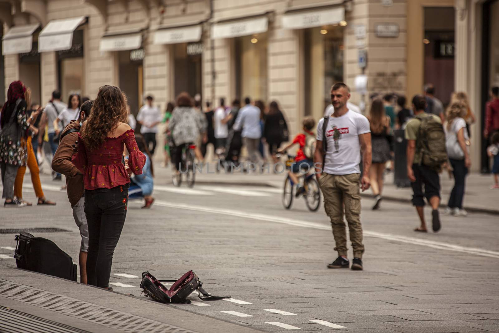 BOLOGNA, ITALY 17 JUNE 2020: Street artists in Bologna